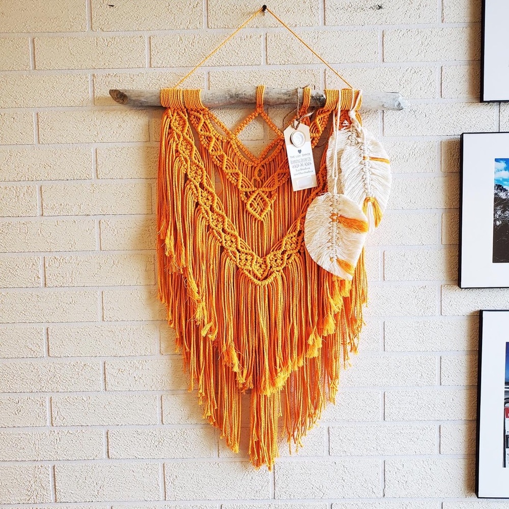 Macrame Wall Hanging | Handmade | Pumpkin Colour